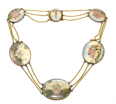 Lot 1352 - A yellow metal mounted Indian necklace set...