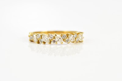 Lot 2407 - An 18ct yellow gold diamond set dress ring set...