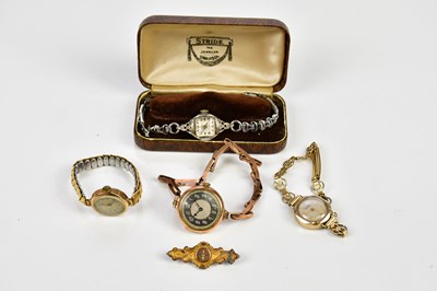 Lot 2308 - BENTIMA; a lady's 9ct gold cased wristwatch,...