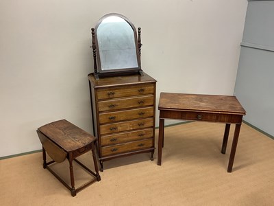 Lot 669 - A small group of furniture comprising a six...
