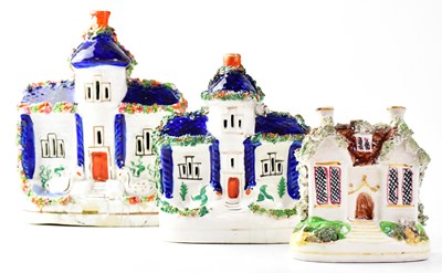 Lot 289 - Three 19th century Staffordshire flatback...