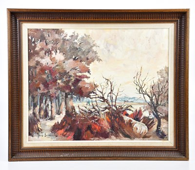Lot 386 - JUNE BEVAN; oil on board, 'The Fallen Tree',...