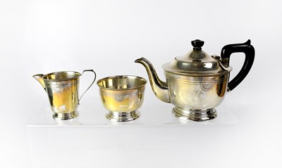 Lot 865 - An Elizabeth II hallmarked silver three-piece...