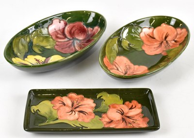 Lot 866 - MOORCROFT; two oval bowls decorated in the...