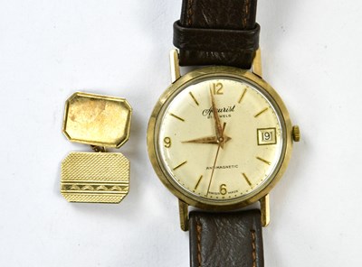 Lot 2300 - ACCURIST; a gentleman’s 9ct gold wristwatch,...