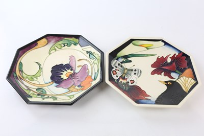 Lot 2340 - MOORCROFT; a rare designers' medley octagonal...