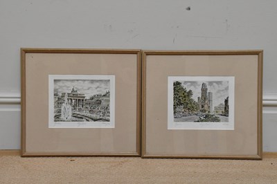 Lot 1731 - A pair of 20th century etchings, both of...