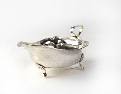 Lot 687 - A hallmarked silver sauceboat