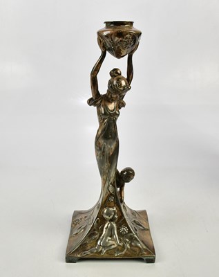 Lot 2086 - WMF; an Art Nouveau oil lamp base section,...