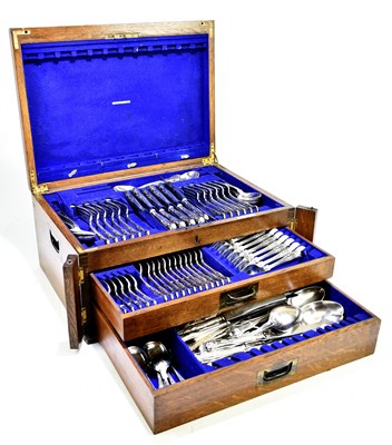 Lot 2000 - A silver plated King's pattern part cutlery...