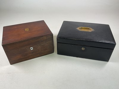 Lot 686 - A leather covered jewellery box with tray to...
