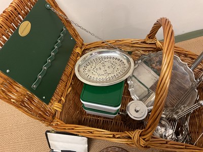 Lot 30 - A Fortnum and Mason wicker basket containing...