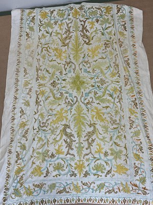 Lot 94 - A panel of early 20th century Indian crewel...