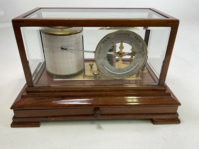 Lot 55 - An early 20th century mahogany barograph with...