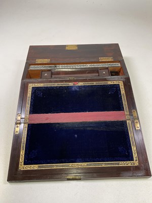 Lot 6 - An early Victorian rosewood travelling writing...