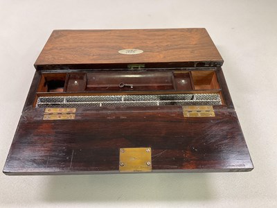 Lot 6 - An early Victorian rosewood travelling writing...