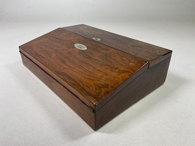 Lot 6 - An early Victorian rosewood travelling writing...