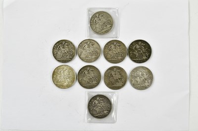 Lot 2368 - Ten assorted Victoria crowns comprising six...