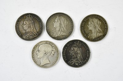 Lot 2371 - Five assorted Victoria crowns including one...