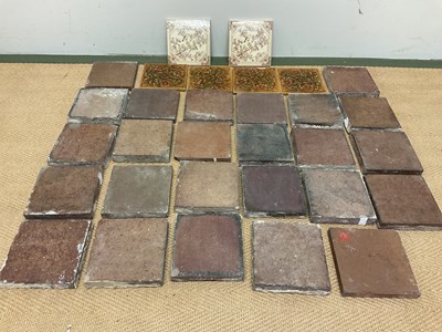 Lot 622 - A quantity of tiles, six decorated, the rest...