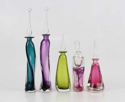Lot 2155 - TOM PETIT; four contemporary Art Glass perfume...