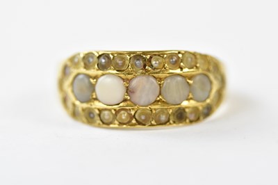 Lot 2401 - A Victorian 18ct yellow gold seed pearl set...