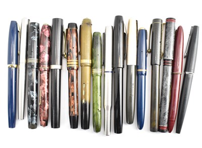 Lot 436 - Sixteen various vintage fountain pens to...