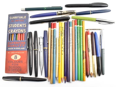 Lot 412 - A collection of fountain pens, a propelling...