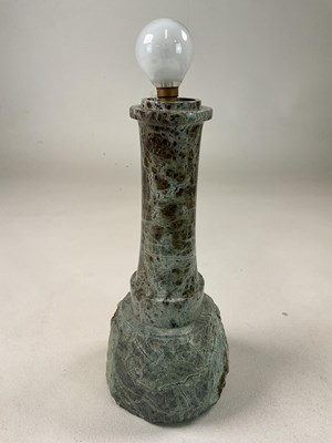 Lot 581 - A Cornish serpentine lamp, height 29cm