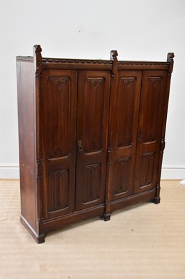 Lot 18 - A Victorian oak Gothic Revival vestment...