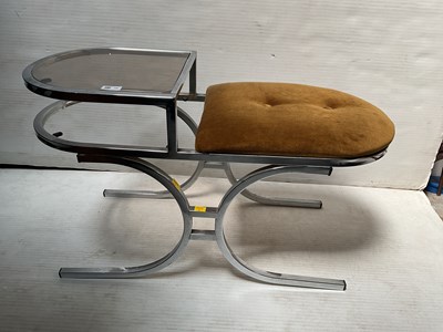 Lot 13 - A 1960s chrome and glass telephone table and...
