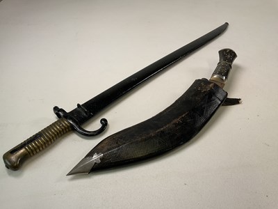 Lot 81 - A French chassepot bayonnet, length 71cm and a...