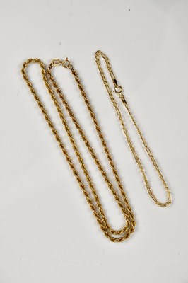 Lot 2470 - A 9ct yellow gold rope twist necklace,...