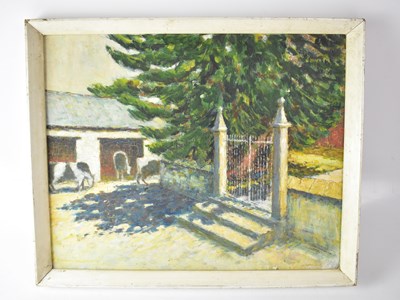 Lot 515 - HERBERT GALLAGHER; oil on board, Rhydoneth...