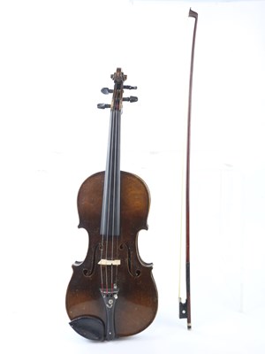 Lot 2630 - A German violin with a 36cm two piece back and...