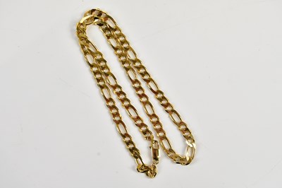 Lot 2453 - An Italian yellow metal curb link necklace,...