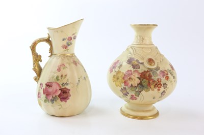 Lot 2392 - ROYAL WORCESTER; a blush ivory floral...