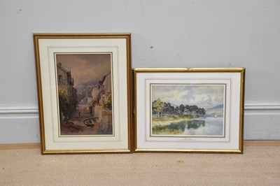 Lot 708 - FREDERICK J KNOWLES; watercolour, 'Blea Tarn',...