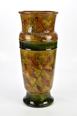 Lot 2453 - ROYAL DOULTON; a large artware vase with...