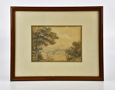 Lot 1834 - E MORANT; pencil drawing, 'The View of the...