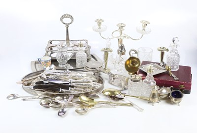 Lot 2275 - A collection of silver plate including a twin...