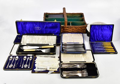 Lot 2286 - A collection of assorted silver plated cutlery,...