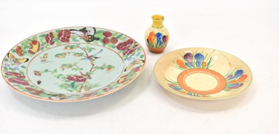 Lot 320 - CLARICE CLIFF; a small 'Crocus' pattern vase,...