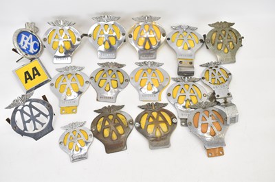 Lot 438 - A collection of sixteen various AA membership...