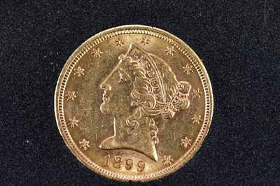 Lot 2613 - A US five dollar gold Liberty coin, half eagle,...