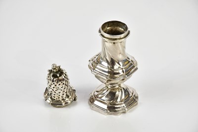 Lot 2206 - A Georgian white metal pepperette, with open...