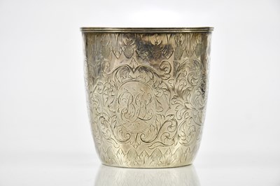 Lot 2200 - A 19th century Continental silver beaker, with...