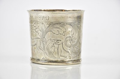 Lot 2197 - An 18th century unusual white metal beaker,...