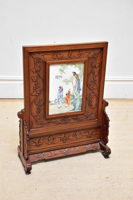 Lot 2613 - A 20th century Chinese fire screen with...