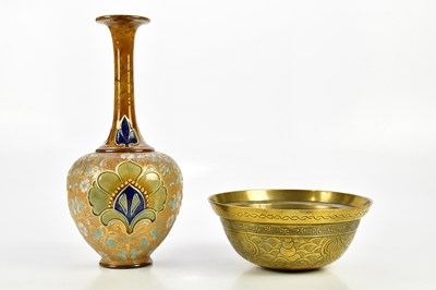 Lot 2456 - ROYAL DOULTON; a Lambeth vase, height 40cm,...